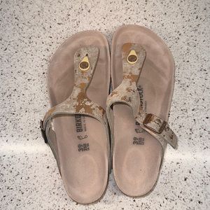 Birkenstock Gizeh, Metallic Rose Copper Sz 39 like new